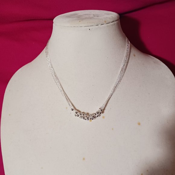 Silver Bead Ball Grapes Fashion Necklace NWOT - Picture 2 of 12